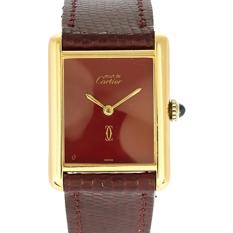 Cartier Tank Must - Large model watch in gold-plated silver