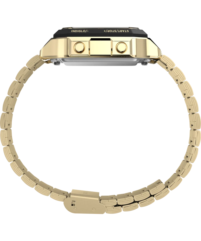 World Time Digital 40mm Stainless Steel Bracelet Watch