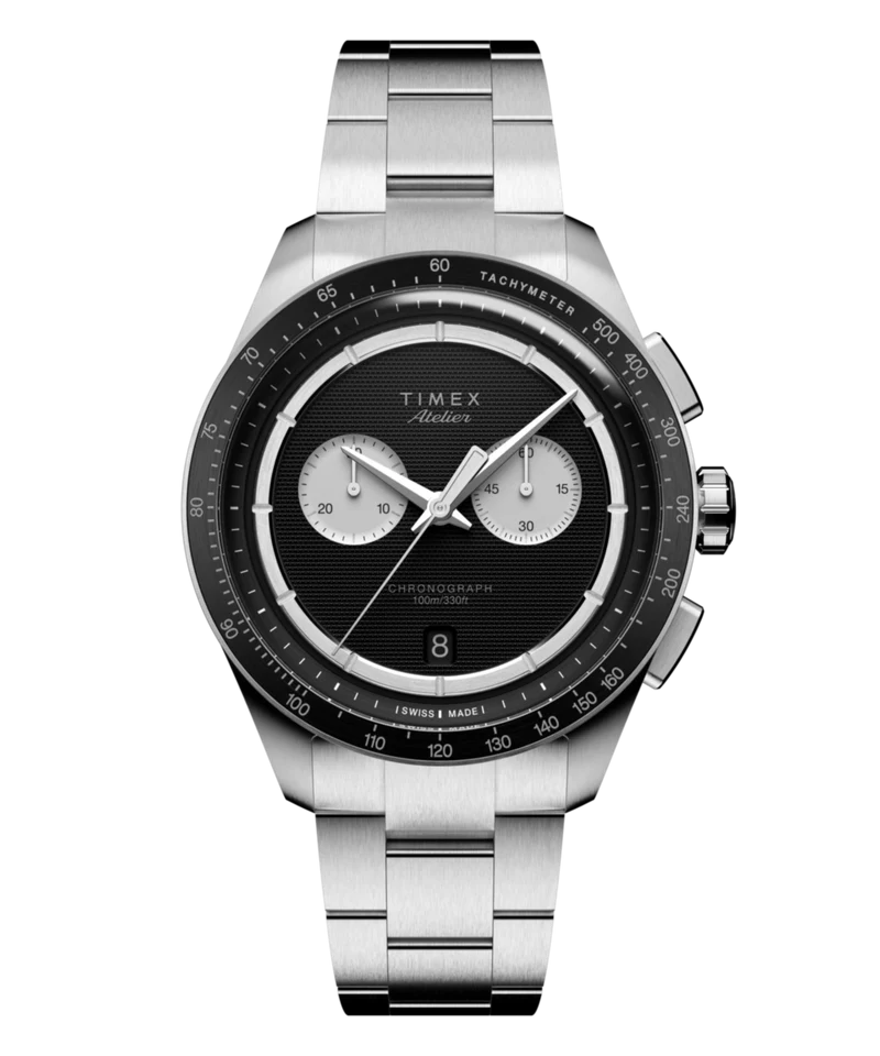 Timex Atelier Chronograph Quartz M1q 40mm Swiss Made Stainless Steel Bracelet