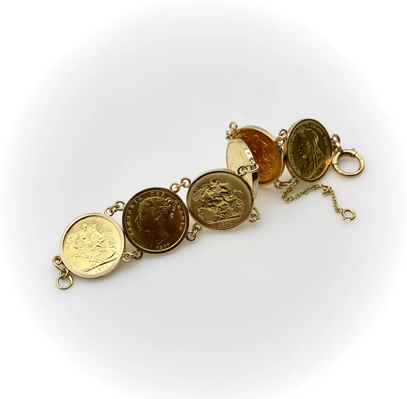 Queen Victoria - British sovereigns bracelet in 22K gold
