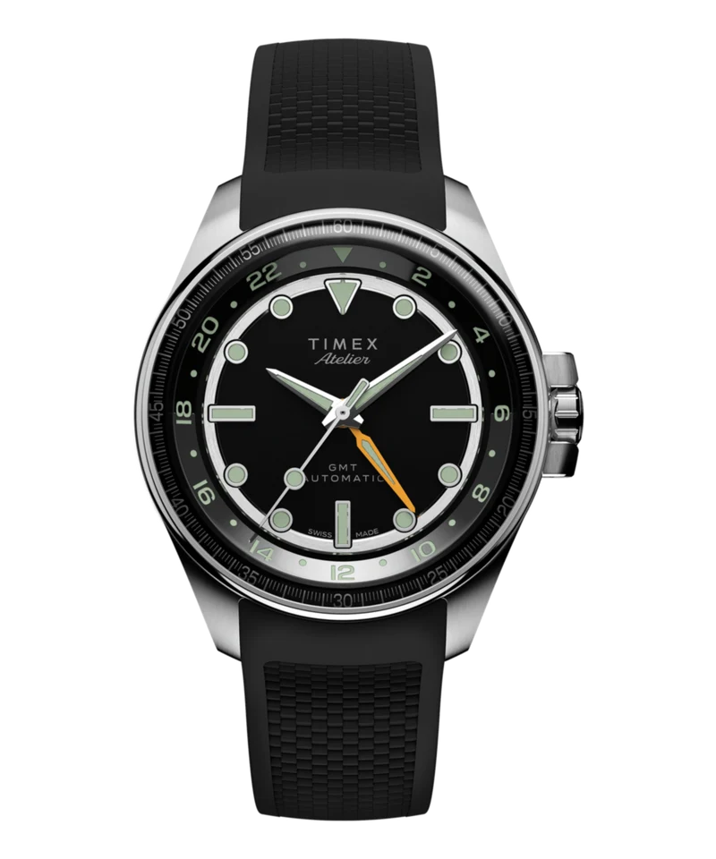 Timex Atelier GMT24 M1a 40mm Swiss Made Automatic NBR Synthetic Rubber Strap