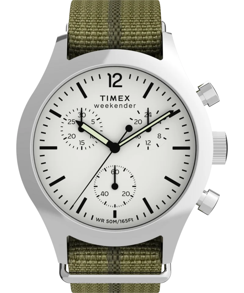 Timex Weekender New England Chronograph 40mm Eco-Conscious Fabric Strap Watch