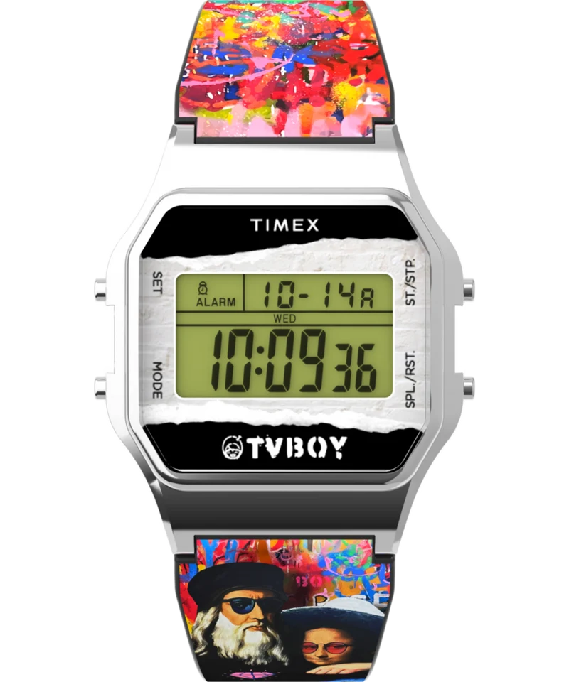 Timex T80 x TVBOY 34mm Resin Strap Watch