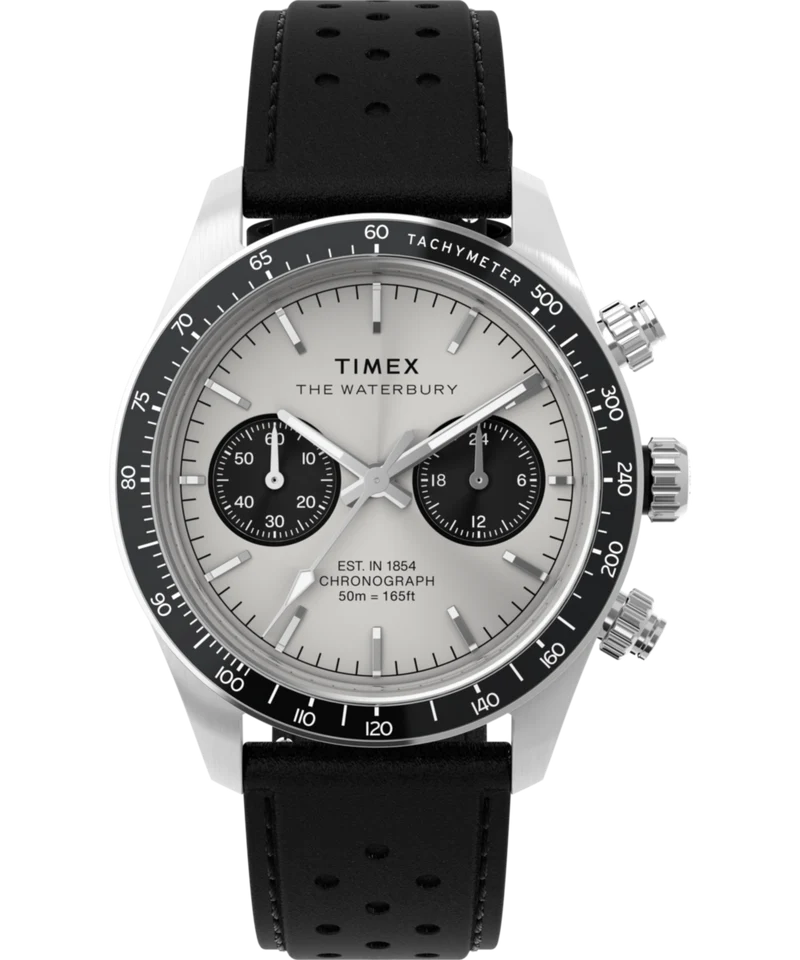 Waterbury Heritage Chronograph 39mm Leather Strap Watch