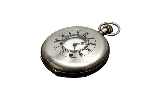 English bull's-eye pocket watch in silver