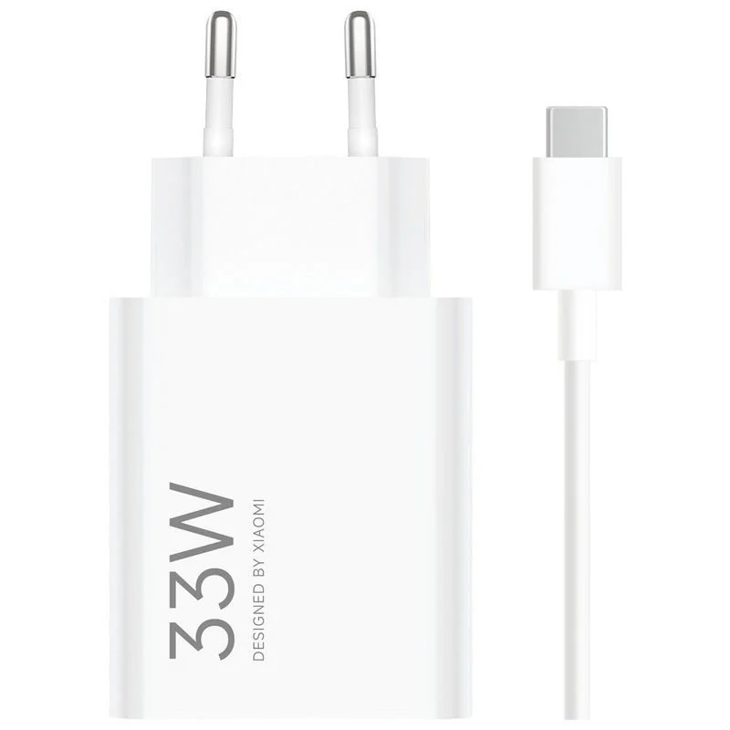 Cargador de pared Xiaomi 33W USB-A Blanco + Cable USB-A a USB-C
