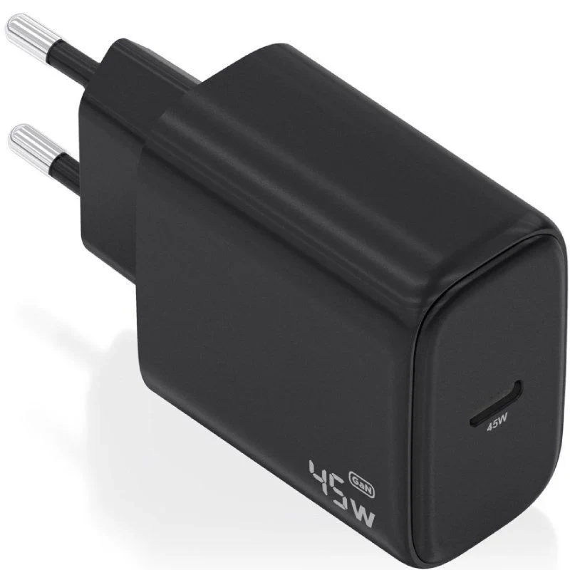 Cargador de Pared GaN Aisens A110-0970 1xUSB Tipo-C 45W Negro