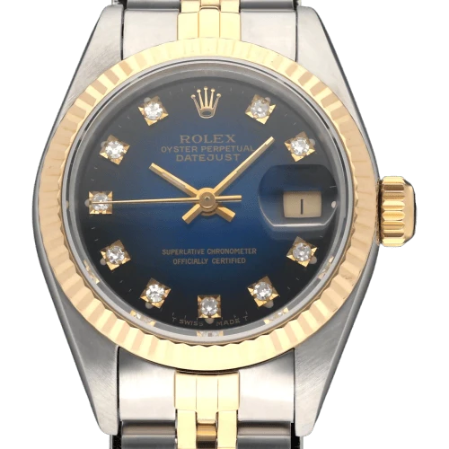 Rolex - Lady-Datejust 69173 watch in gold and steel with blue dial