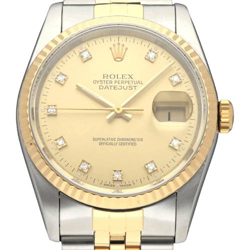 Rolex - Datejust 16233G watch overhauled in gold and steel
