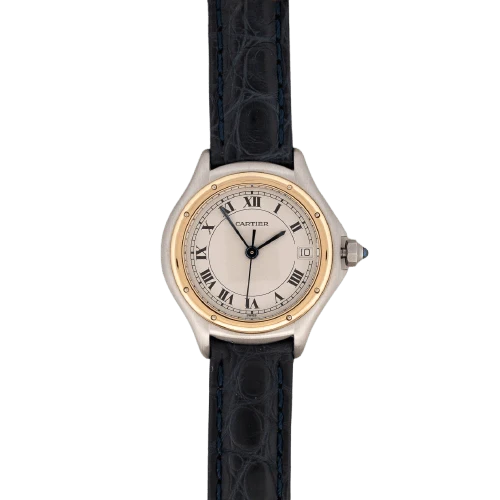 Cartier Cougar - MM watch in steel and yellow gold, ivory dial