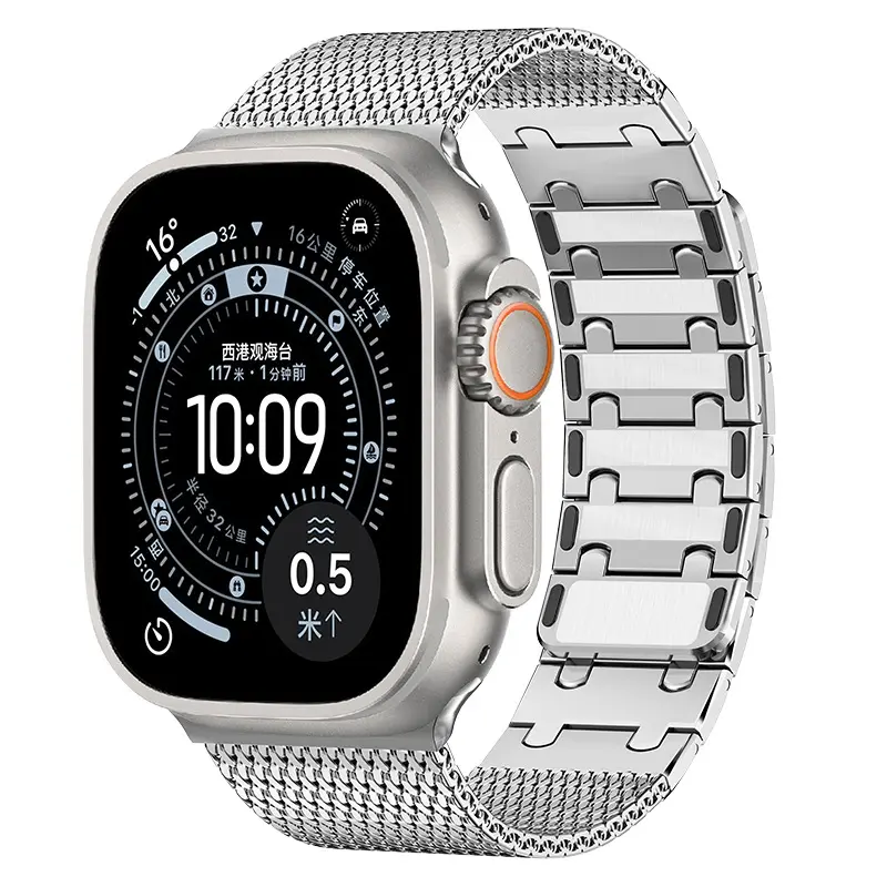 Correa milanesa sólida Apple Watch (titanio)