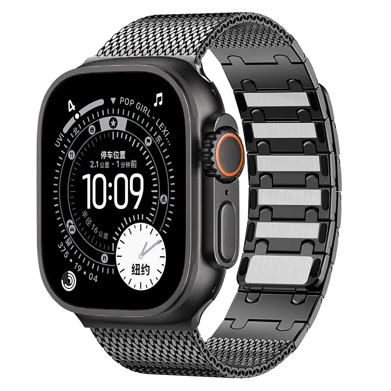Correa milanesa sólida Apple Watch (negro)