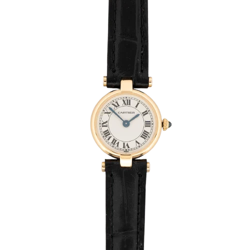 Cartier Vendôme - Mini yellow gold watch, ivory Roman dial