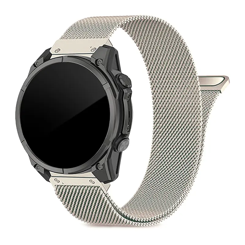 Correa milanesa 'Premium' Garmin Forerunner 965 (blanco estrella)
