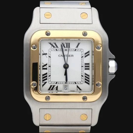 Cartier - Santos Galbée watch in yellow gold and steel