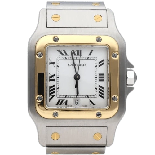 Cartier Santos Galbée - Yellow gold and steel watch
