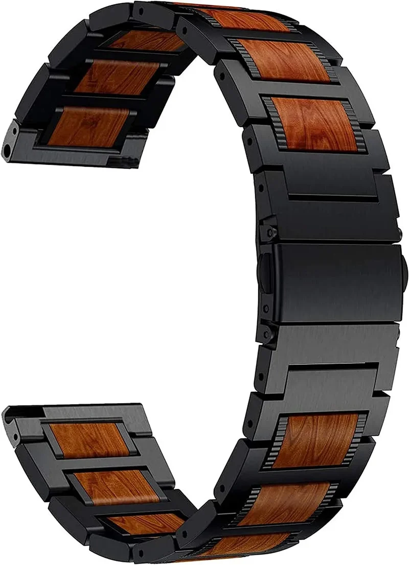Correa madera/acero Motorola Moto Watch Ultra (negro)