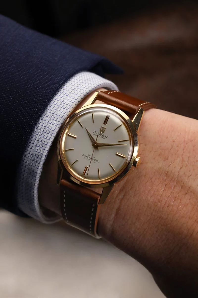 Buren - Super Slender Automatic gold-plated watch
