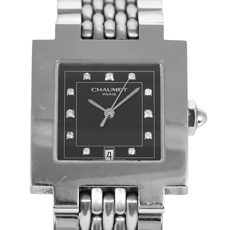 CHAUMET - Style - Steel watch and diamond-set hour markers