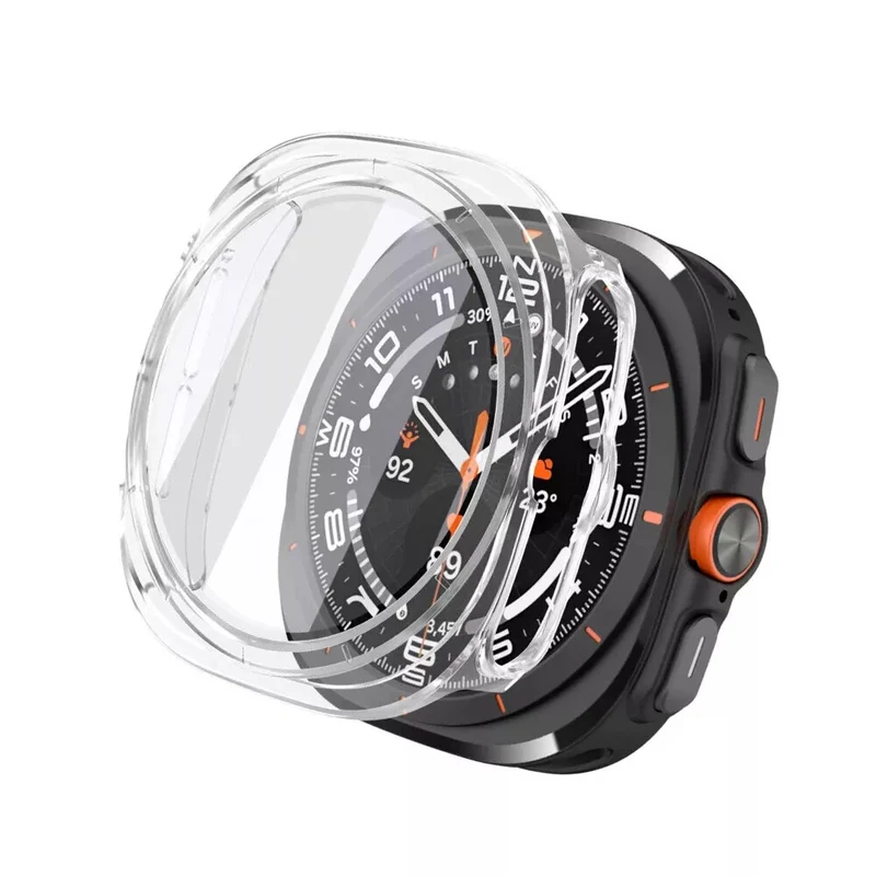 Funda rígida con cristal para Samsung Galaxy Watch Ultra 2 (transparente)