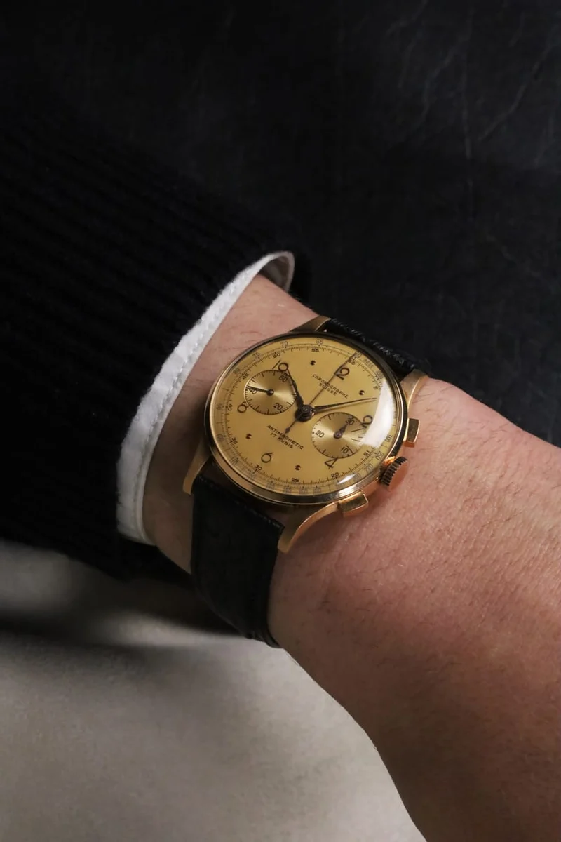 Swiss 18-carat gold chronograph watch