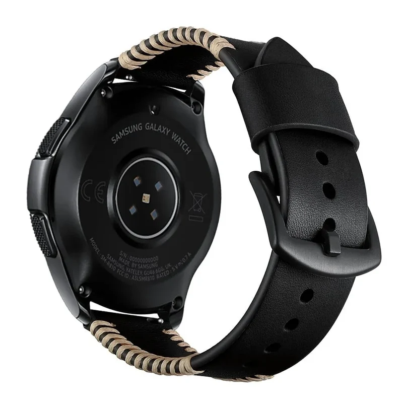 Motorola Moto Watch Ultra Stitched Leather Strap (Black)
