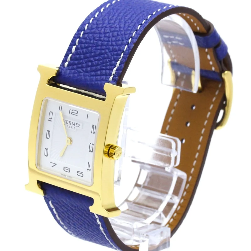 Hermès H Hour - Quartz watch in steel and leather