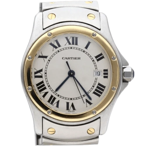 Cartier Santos Galbée - Yellow gold and steel watch