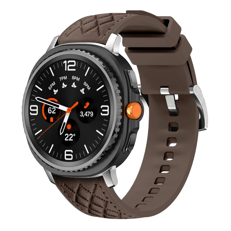 Correa cuero híbrida diamond Samsung Galaxy Watch 9 - 44mm (marrón oscuro)
