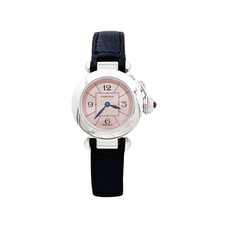 Cartier Miss Pasha - Steel and leather watch