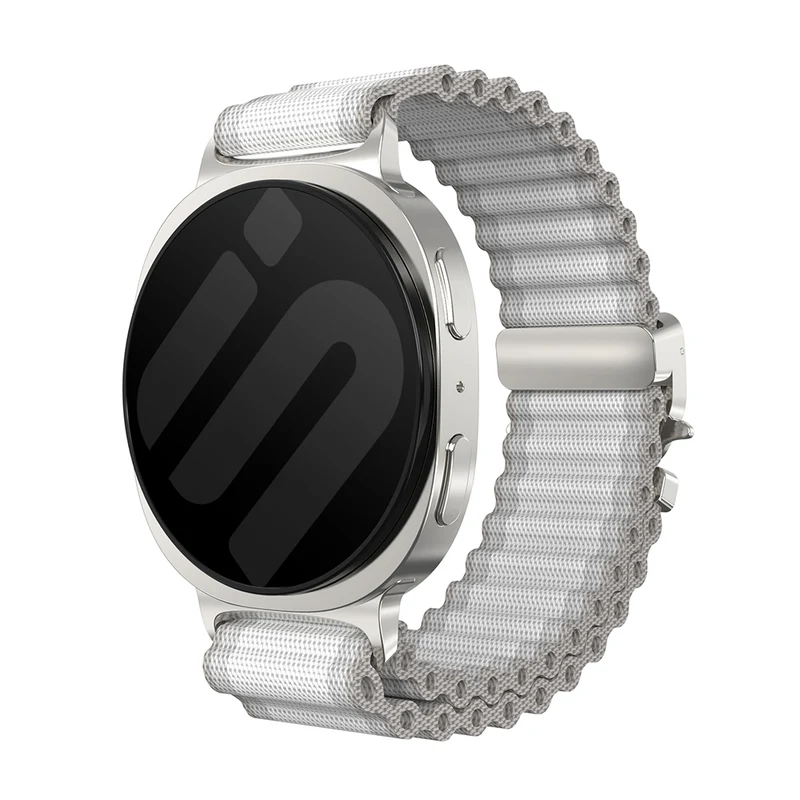 Correa nylon Outdoor con hebilla-P Samsung Galaxy Watch 9 - 40mm (blanco con plata)