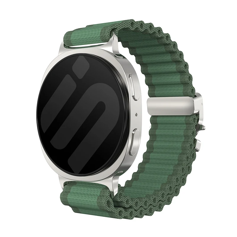 Correa nylon Outdoor con hebilla-P Samsung Galaxy Watch 9 - 44mm (verde/plata)