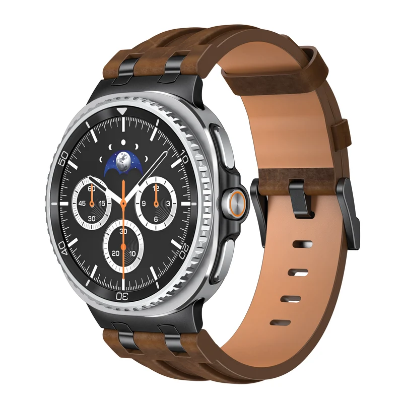 Correa cuero sólida Samsung Galaxy Watch 9 - 40mm (marrón oscuro)