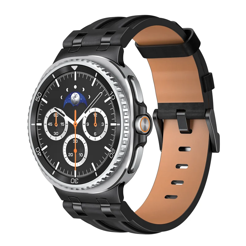 Correa cuero sólida Samsung Galaxy Watch 9 - 44mm (negro)