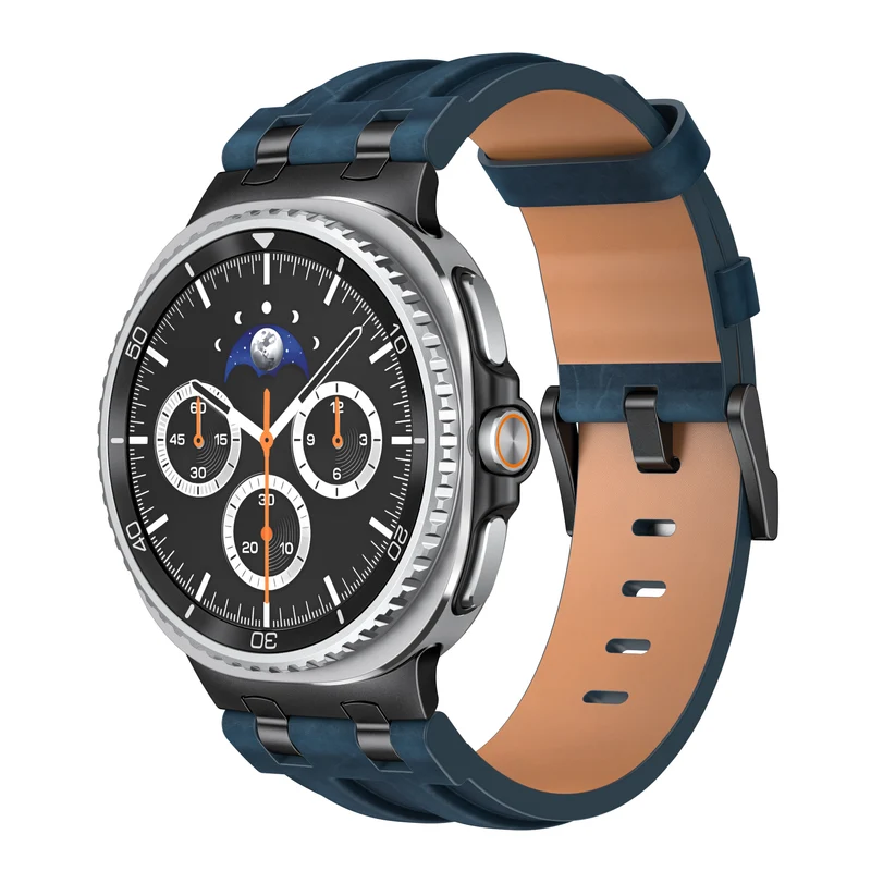 Correa cuero sólida Samsung Galaxy Watch 9 - 40mm (azul oscuro)