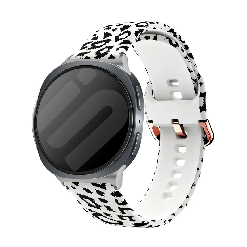 Correa silicona estampado Samsung Galaxy Watch 9 - 44mm (leopardo blanco)