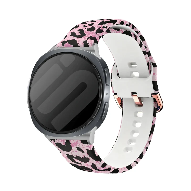 Correa silicona estampado Samsung Galaxy Watch 9 - 44mm (leopardo rosa)