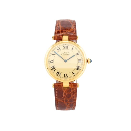 Cartier Must Vendôme - LM watch in silver-gilt lemon Roman dial