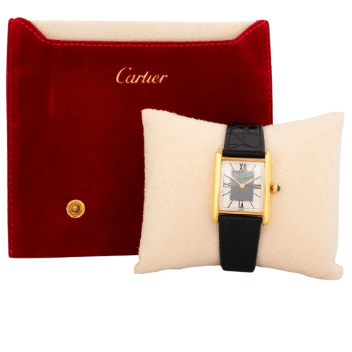 Cartier Tank Must - LM watch in silver-gilt