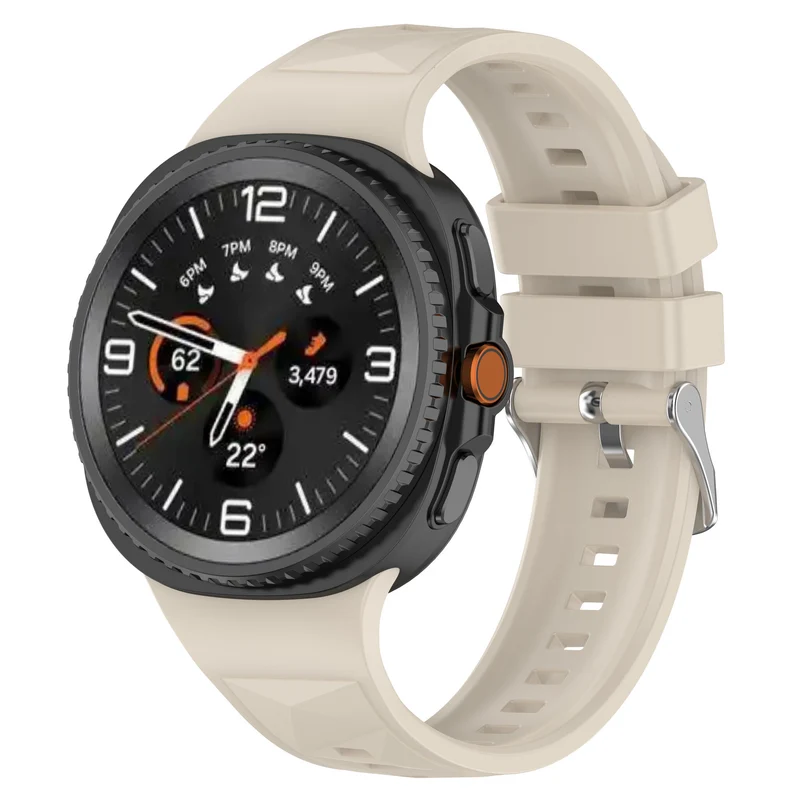Correa silicona diamante Samsung Galaxy Watch 9 - 44mm (blanco estrella)