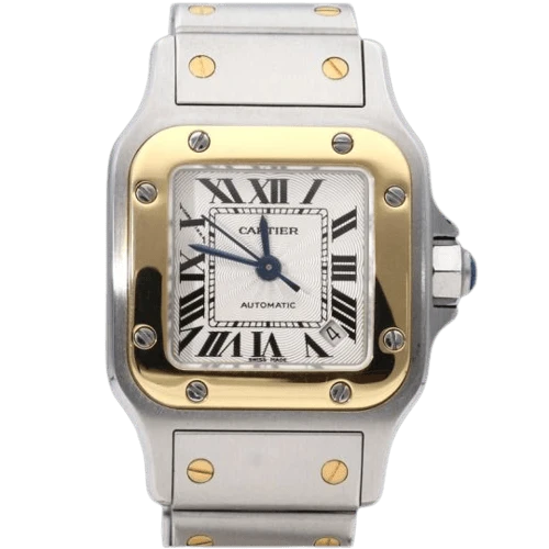 Cartier Santos Galbée - Yellow gold and steel watch