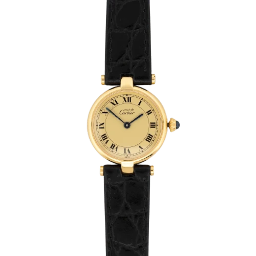 Cartier Must Vendôme - SM watch in silver-gilt lemon Roman dial