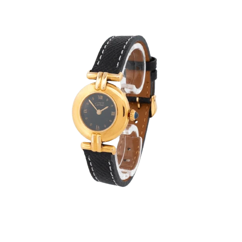 Cartier Boxed handlebar - Watch in silver-gilt black Roman dial