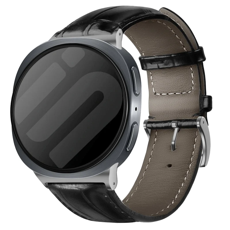 Correa cuero estilo cocodrilo Samsung Galaxy Watch 9 - 40mm (negro)