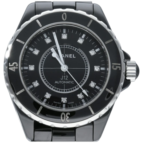 Chanel D-12 - 38 mm watch in ceramic and diamonds