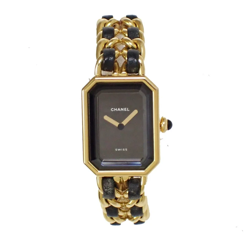 Chanel Premiere Rock - Quartz watch in plated metal and leather