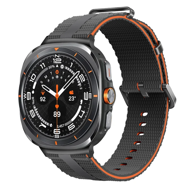 Correa activa silicona Samsung Galaxy Watch Ultra 2 (gris oscuro/naranja)