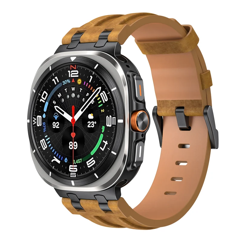 Correa cuero sólida Samsung Galaxy Watch Ultra 2 (marrón)