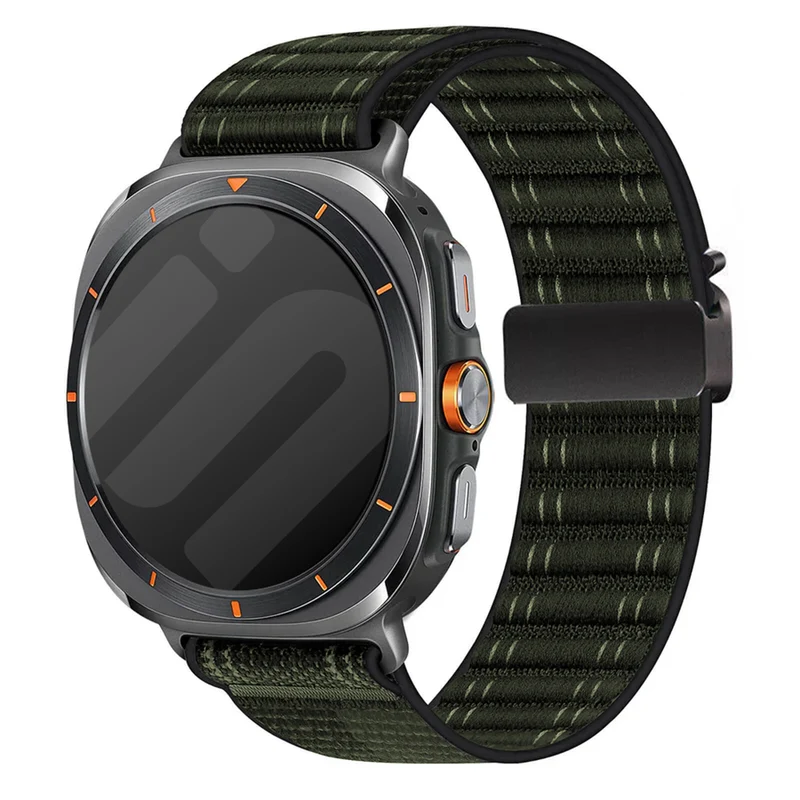 Correa nylon ondulada con hebilla-P Samsung Galaxy Watch Ultra 2 (verde)