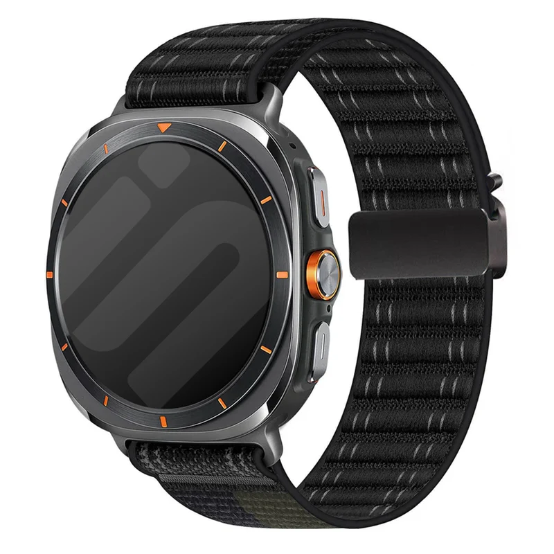 Correa nylon ondulada con hebilla-P Samsung Galaxy Watch Ultra 2 (negro)